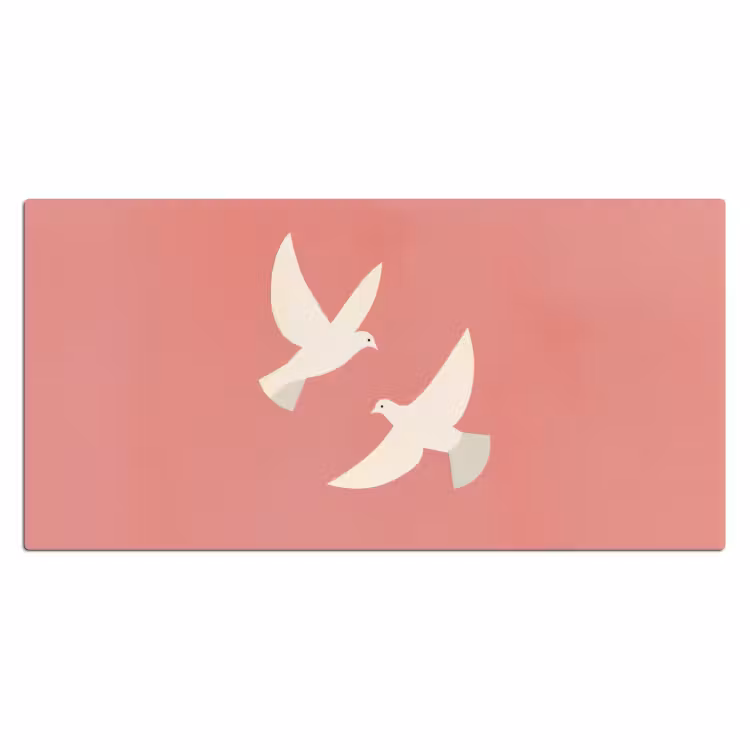 Bureau onderlegger - Duiven - Wit - Sierlijk — 1