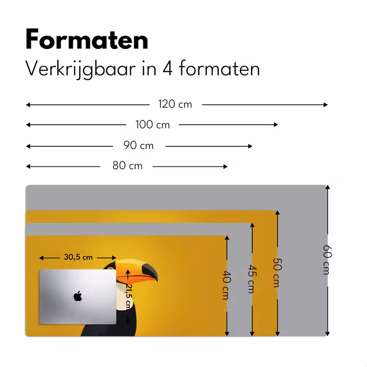 Bureau onderlegger - Toekan - Minimalistisch - Snavel - Oranje — 7
