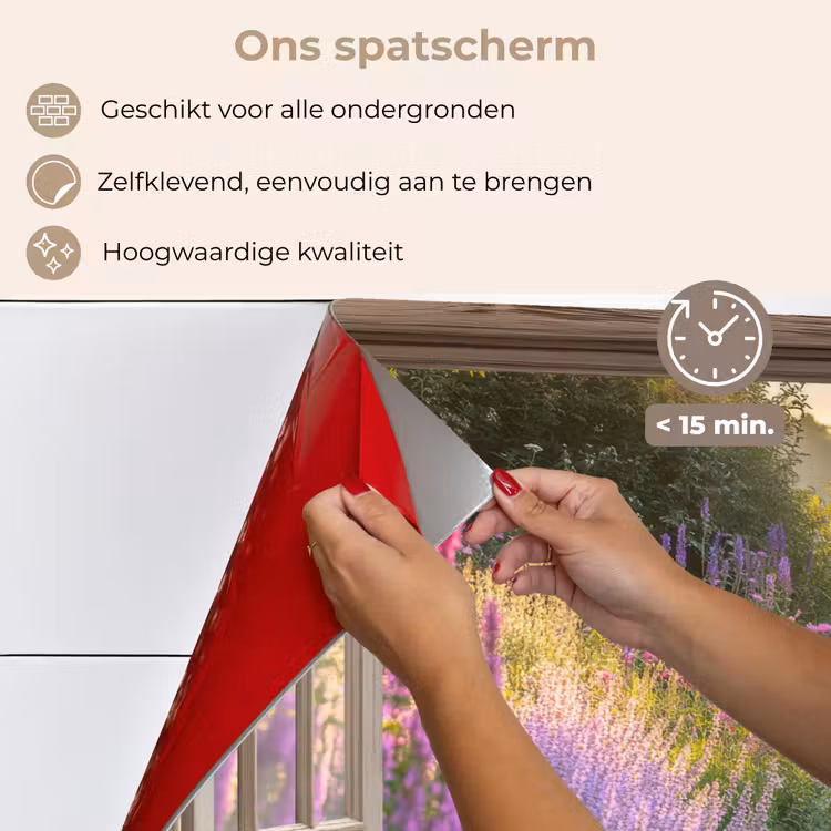 Spatscherm keuken - Doorkijk - Bloemen - Raam - Natuur — 4