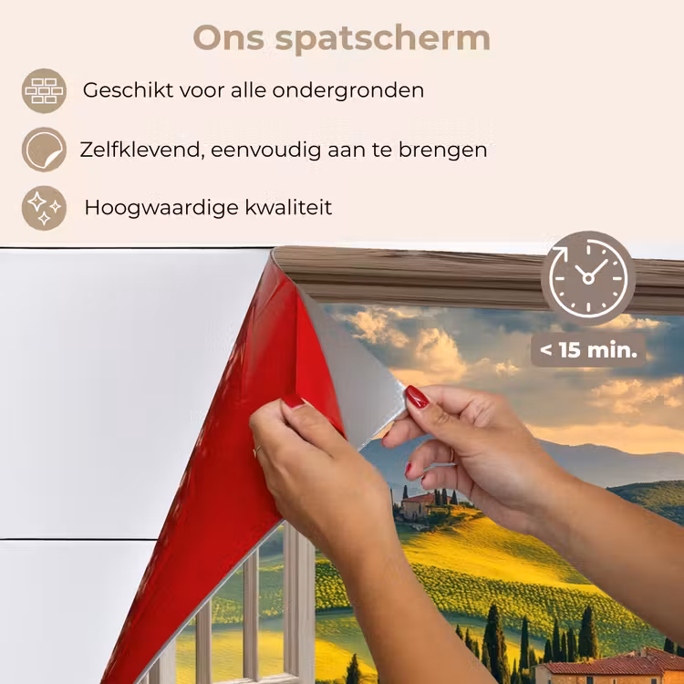 Spatscherm keuken - Doorkijk - Toscane - Uitzicht - Landschap - Zomer — 4