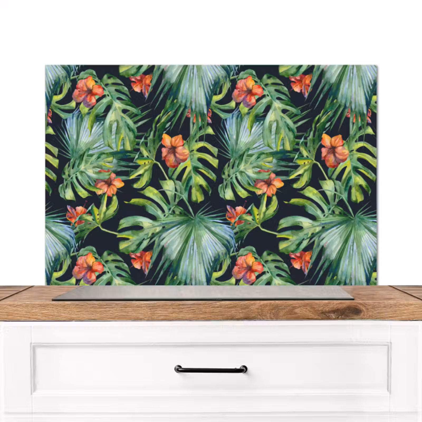 Spatscherm keuken - Bladeren - Bloemen - Jungle - Tropisch — 1