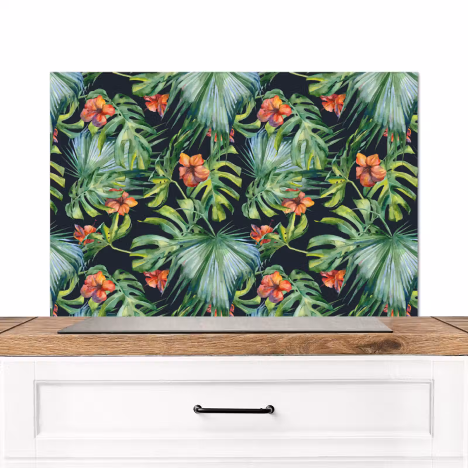 Spatscherm keuken - Tropical - Bloemen - Bladeren - Jungle — 1