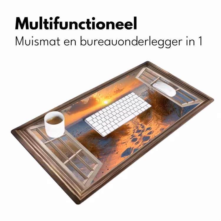 Bureau onderlegger - Doorkijk - Strand - Duinen - Zonsondergang — 6