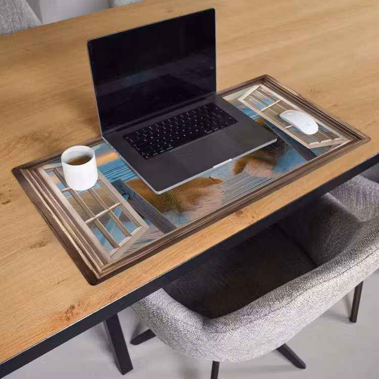 Bureau onderlegger - Doorkijk - Strand - Pad - Zonsondergang — 2
