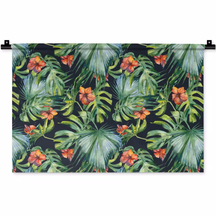 Wandkleed - Tropical - Bloemen - Bladeren - Jungle — 1