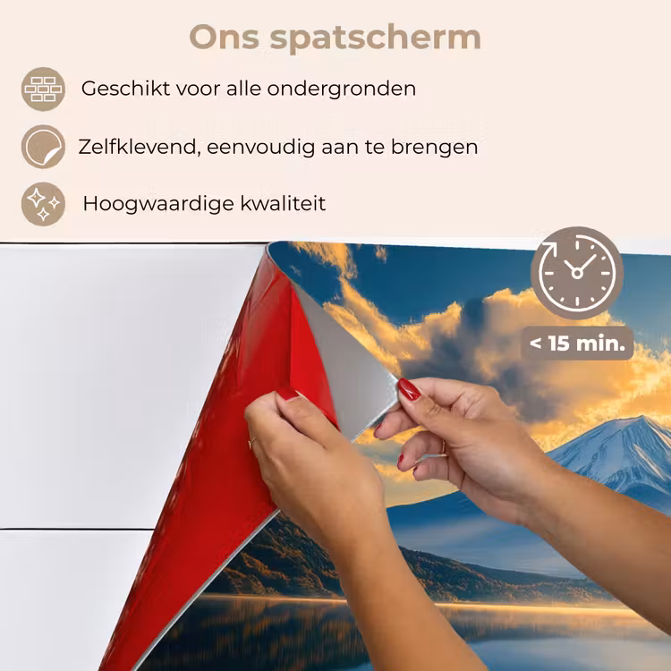 Spatscherm keuken - Berg - Rivier - Zonsondergang — 4
