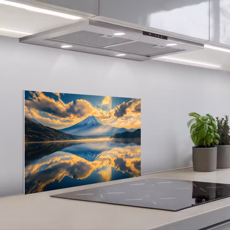 Spatscherm keuken - Berg - Rivier - Zonsondergang — 5