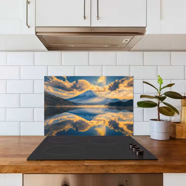 Spatscherm keuken - Berg - Rivier - Zonsondergang — 6