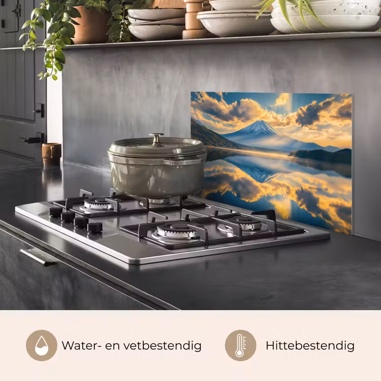 Spatscherm keuken - Berg - Rivier - Zonsondergang — 7