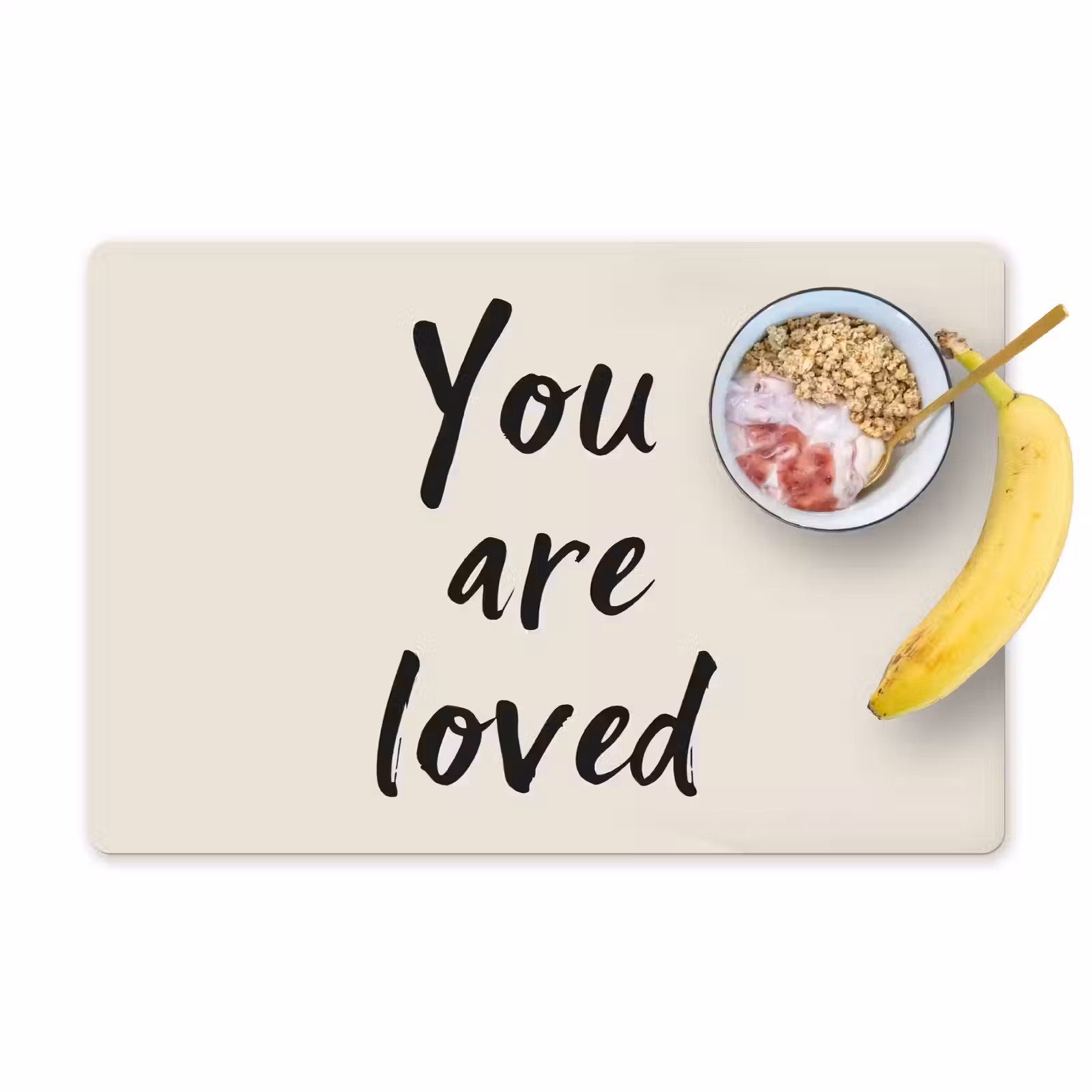 Placemat - 6 stuks - Minimalistisch - Beige - Love — 1