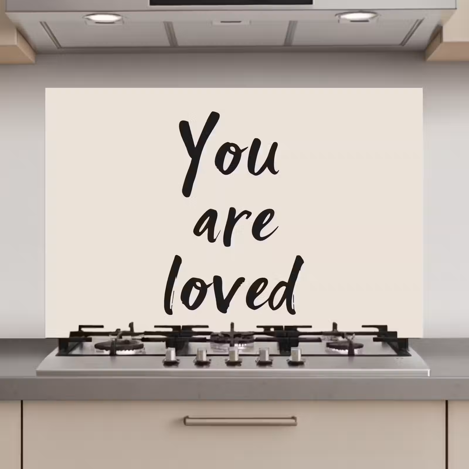 Spatscherm keuken - Minimalistisch - Beige - Love — 1