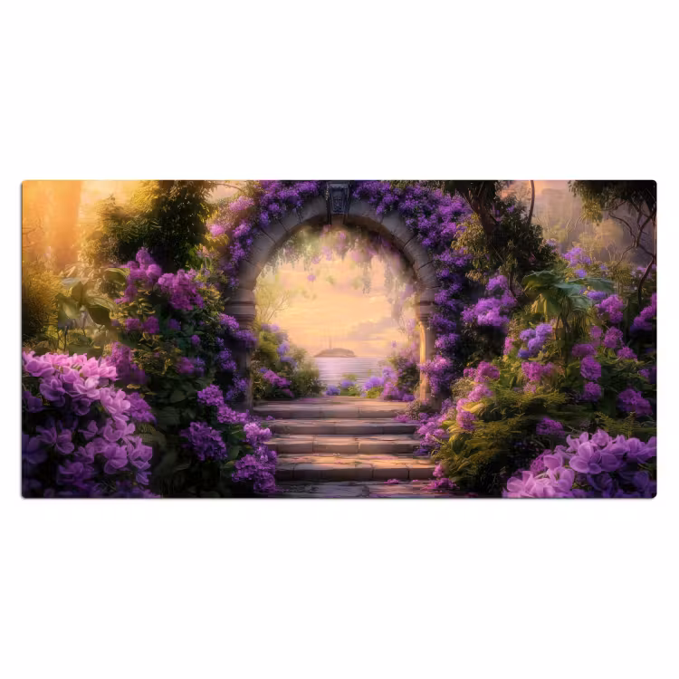 Bureau onderlegger - Poort - Paars - Bloemen — 1