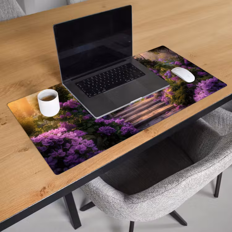 Bureau onderlegger - Poort - Paars - Bloemen — 2