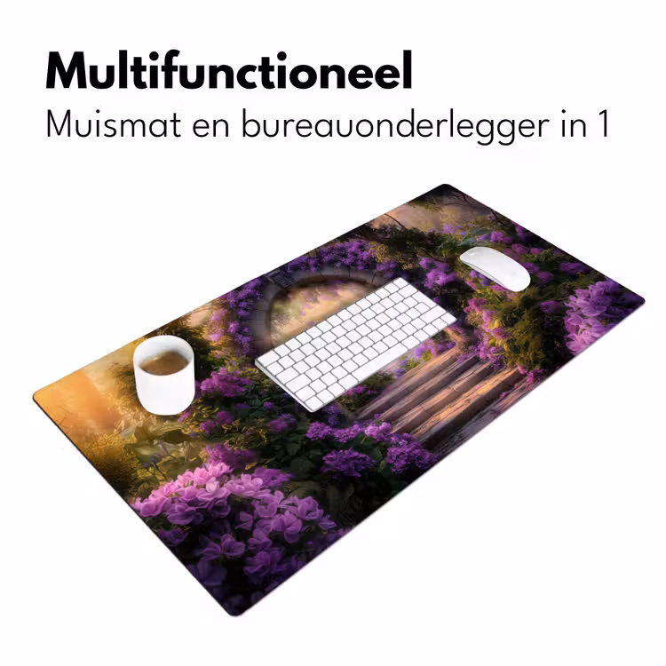 Bureau onderlegger - Poort - Paars - Bloemen — 6