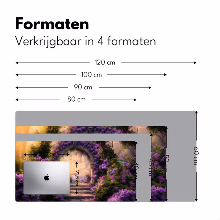 Bureau onderlegger - Poort - Paars - Bloemen — 7