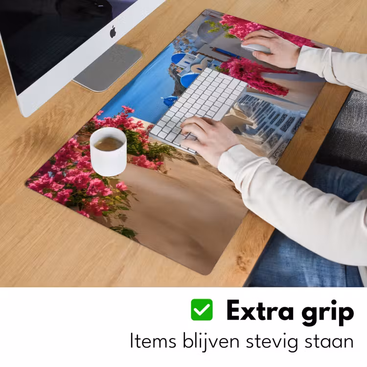 Bureau onderlegger - Santorini - Bloemen - Griekenland — 5