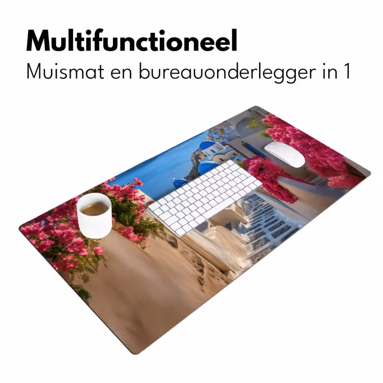 Bureau onderlegger - Santorini - Bloemen - Griekenland — 6