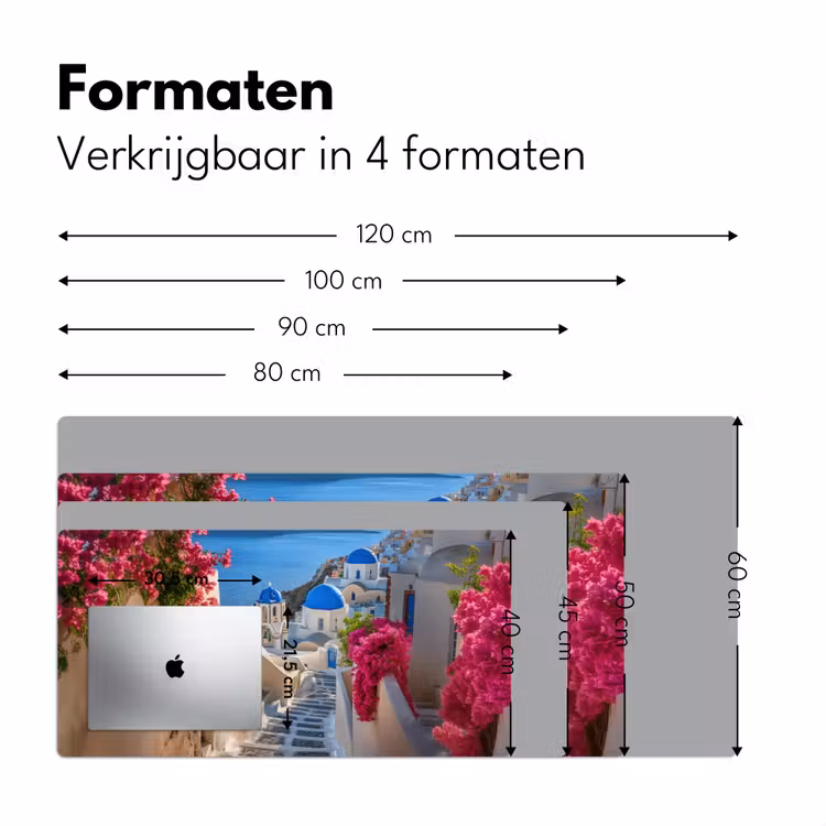 Bureau onderlegger - Santorini - Bloemen - Griekenland — 7