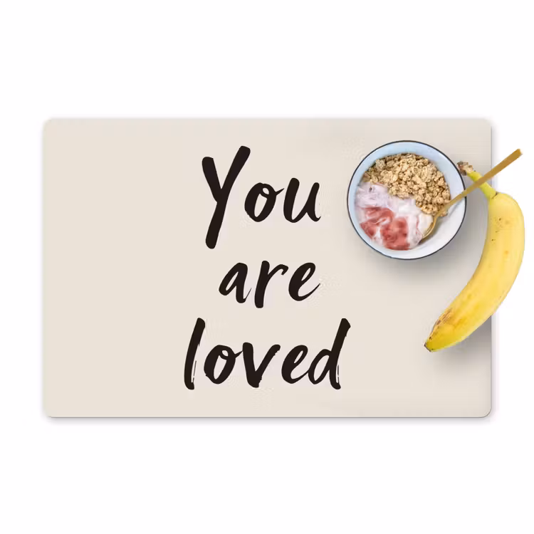Placemat - 6 stuks - Minimalistisch - Beige - Love — 1