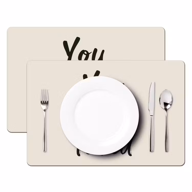 Placemat - 6 stuks - Minimalistisch - Beige - Love — 2