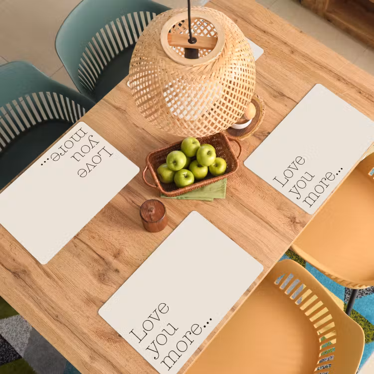 Placemat - 6 stuks - Minimalistisch - Love - Beige — 6