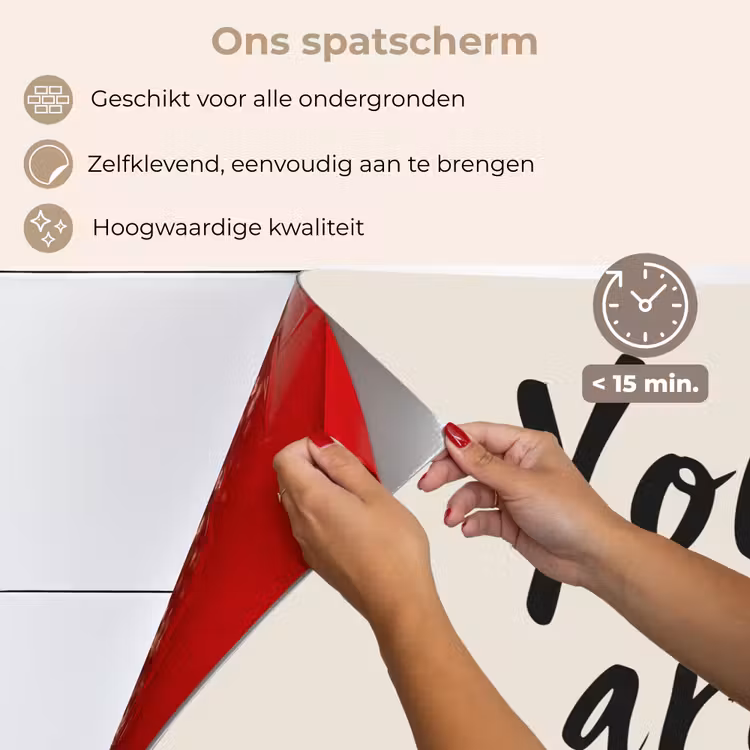 Spatscherm keuken - Minimalistisch - Beige - Love — 4