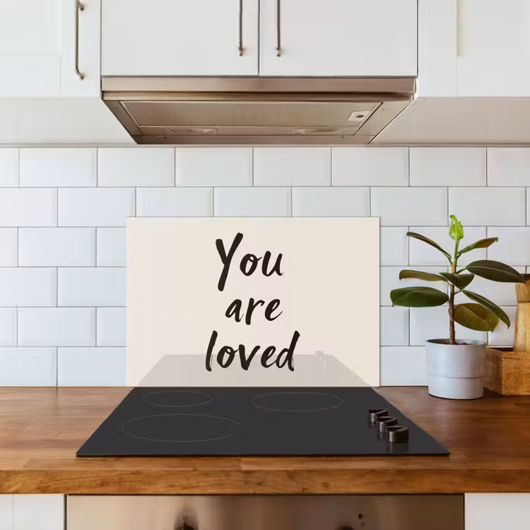 Spatscherm keuken - Minimalistisch - Beige - Love — 6
