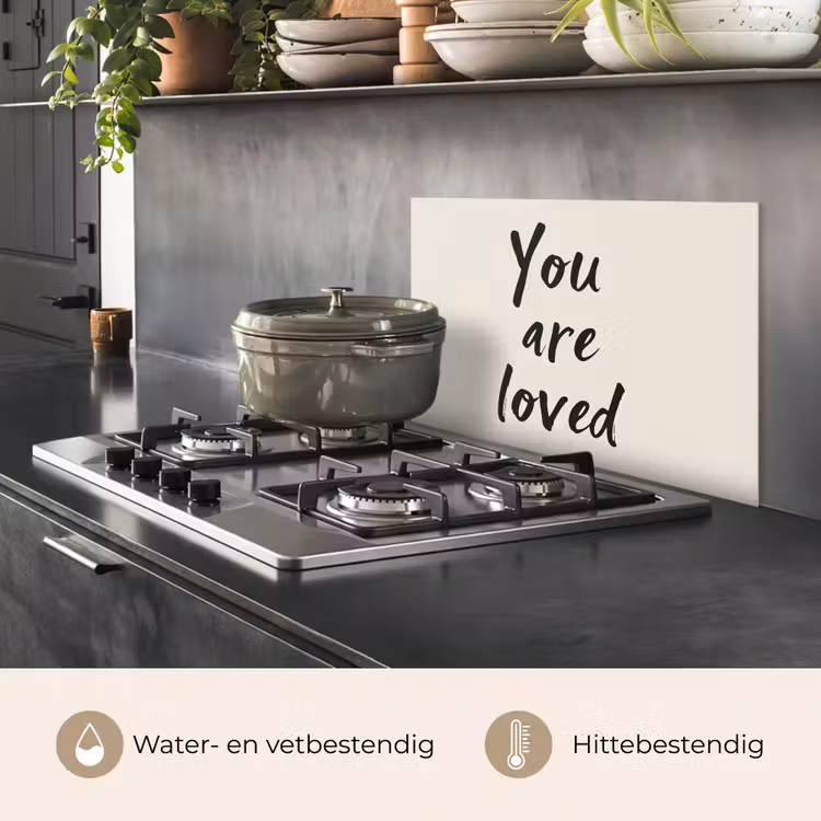 Spatscherm keuken - Minimalistisch - Beige - Love — 7