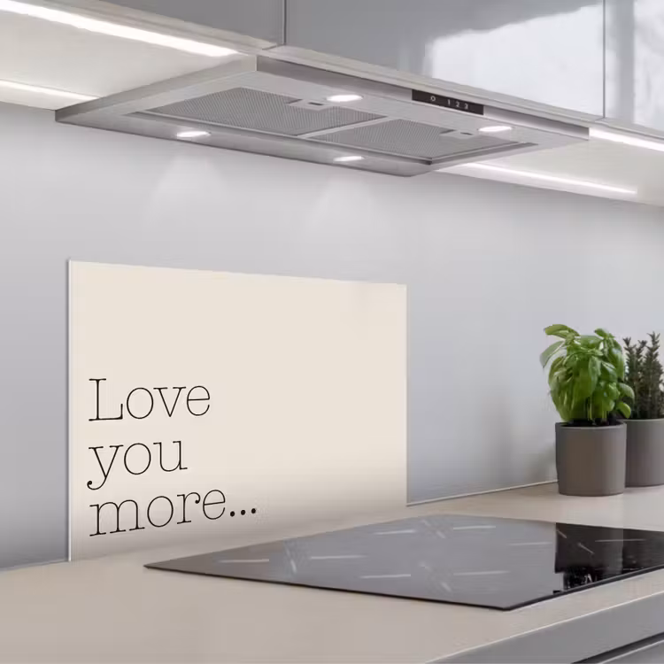 Spatscherm keuken - Minimalistisch - Love - Beige — 5