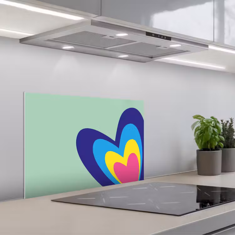 Spatscherm keuken - Hartjes - Kleurrijk - Valentijn — 5