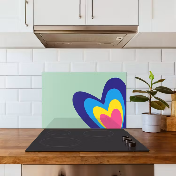 Spatscherm keuken - Hartjes - Kleurrijk - Valentijn — 6