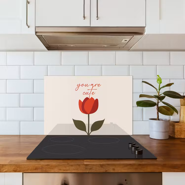 Spatscherm keuken - Roos - Rood - Bloem - Valentijn — 6