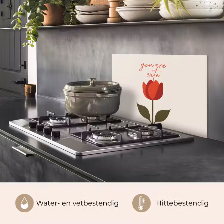 Spatscherm keuken - Roos - Rood - Bloem - Valentijn — 7