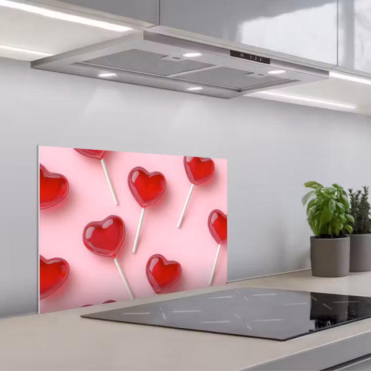 Spatscherm keuken - Lollies - Hartjes - Roze — 5