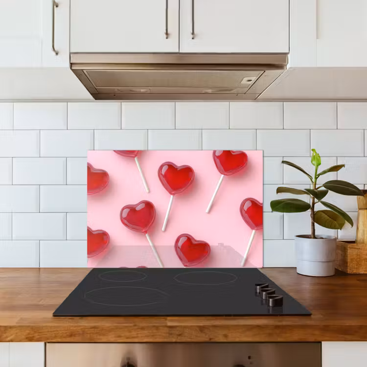 Spatscherm keuken - Lollies - Hartjes - Roze — 6