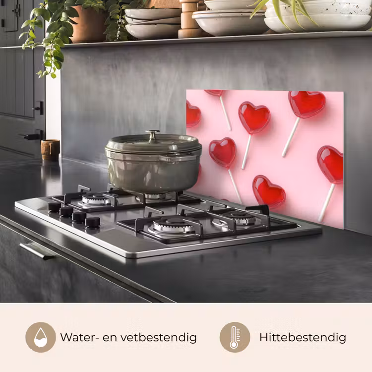 Spatscherm keuken - Lollies - Hartjes - Roze — 7