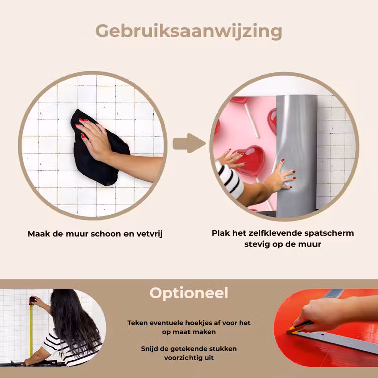 Spatscherm keuken - Lollies - Hartjes - Roze — 8