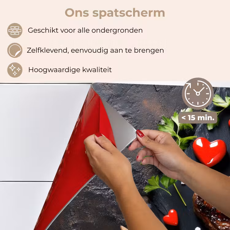 Spatscherm keuken - Steak - Hart - Bestek — 4