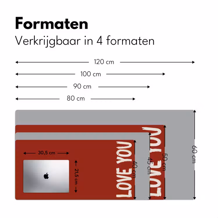 Bureau onderlegger - Schuin - Loveyou - Rood — 7
