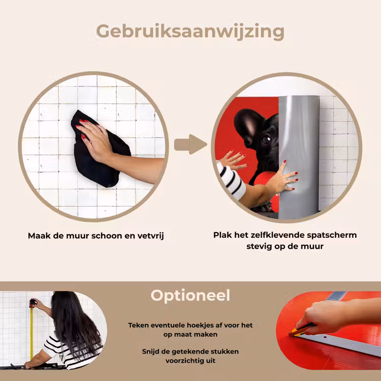 Spatscherm keuken - Amor - Hond - Hartje - Rood — 8