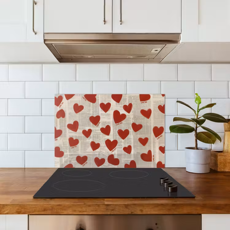 Spatscherm keuken - Hartjes - Krant - Loveyou — 6