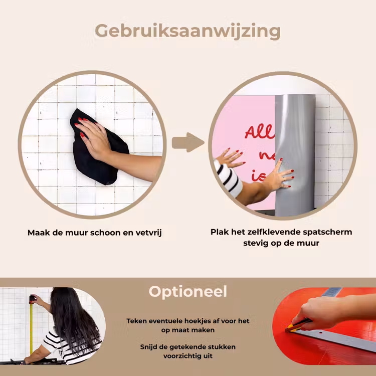 Spatscherm keuken - Tekst - Roze - Love - Hart — 8