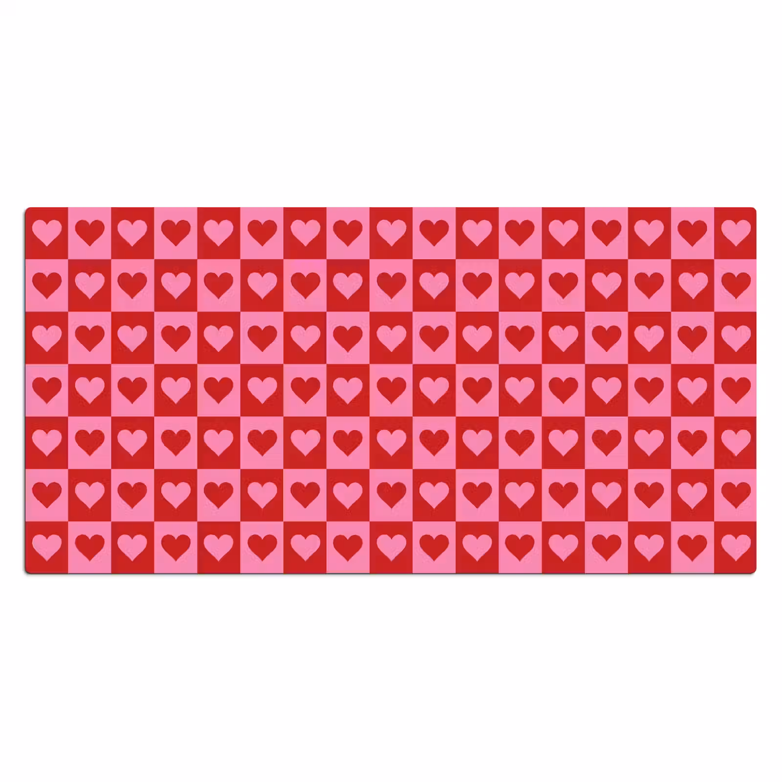 Bureau onderlegger - Rood - Roze - Schaakbord - Valentijn — 1