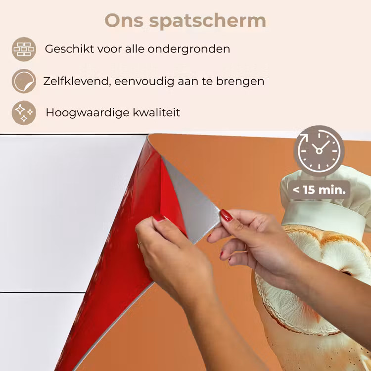 Spatscherm keuken - Kerkuil - Koksmuts - Oranje - Vogel — 4