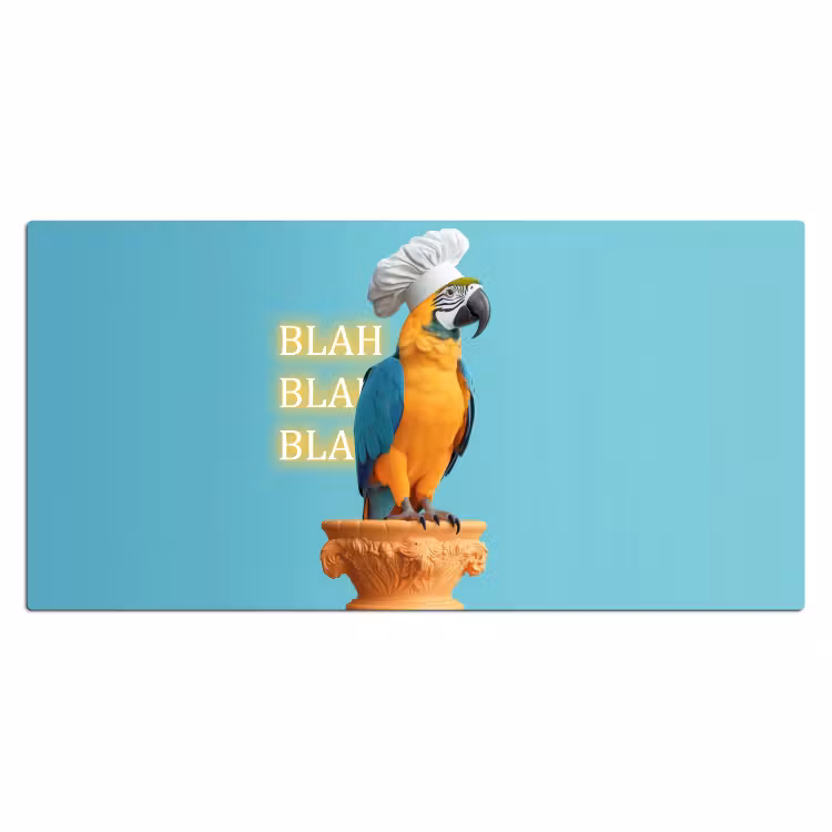 Bureau onderlegger - Papegaai - Koksmuts - Quote - Neon — 1