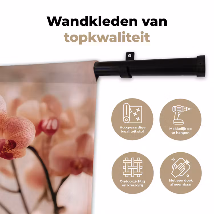 Wandkleed - Orchidee - Bloemen - Roze - Bloemblaadjes — 3