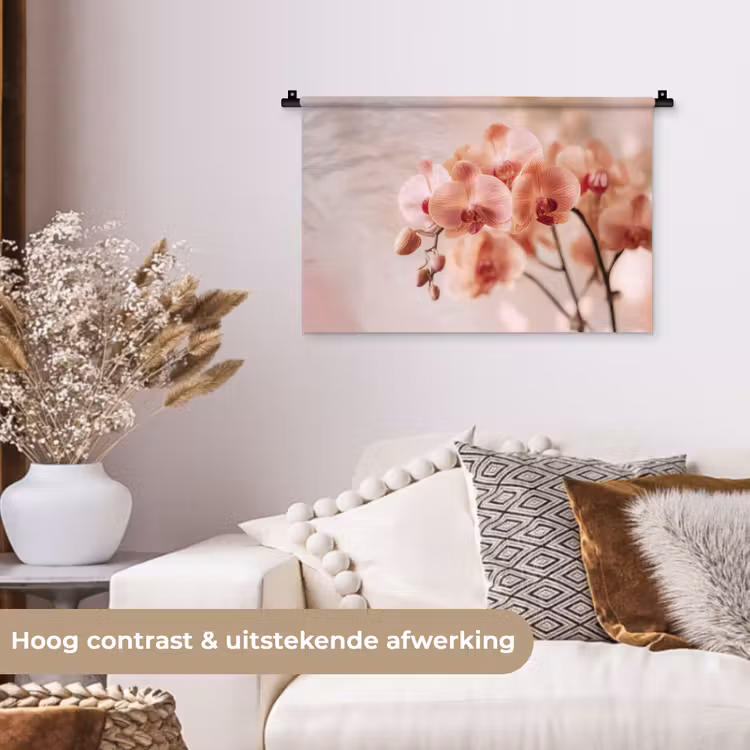 Wandkleed - Orchidee - Bloemen - Roze - Bloemblaadjes — 4