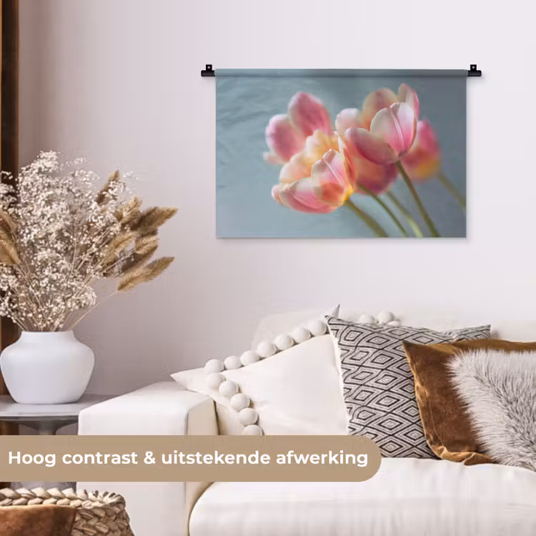 Wandkleed - Tulpen - Roze - Stelen — 4