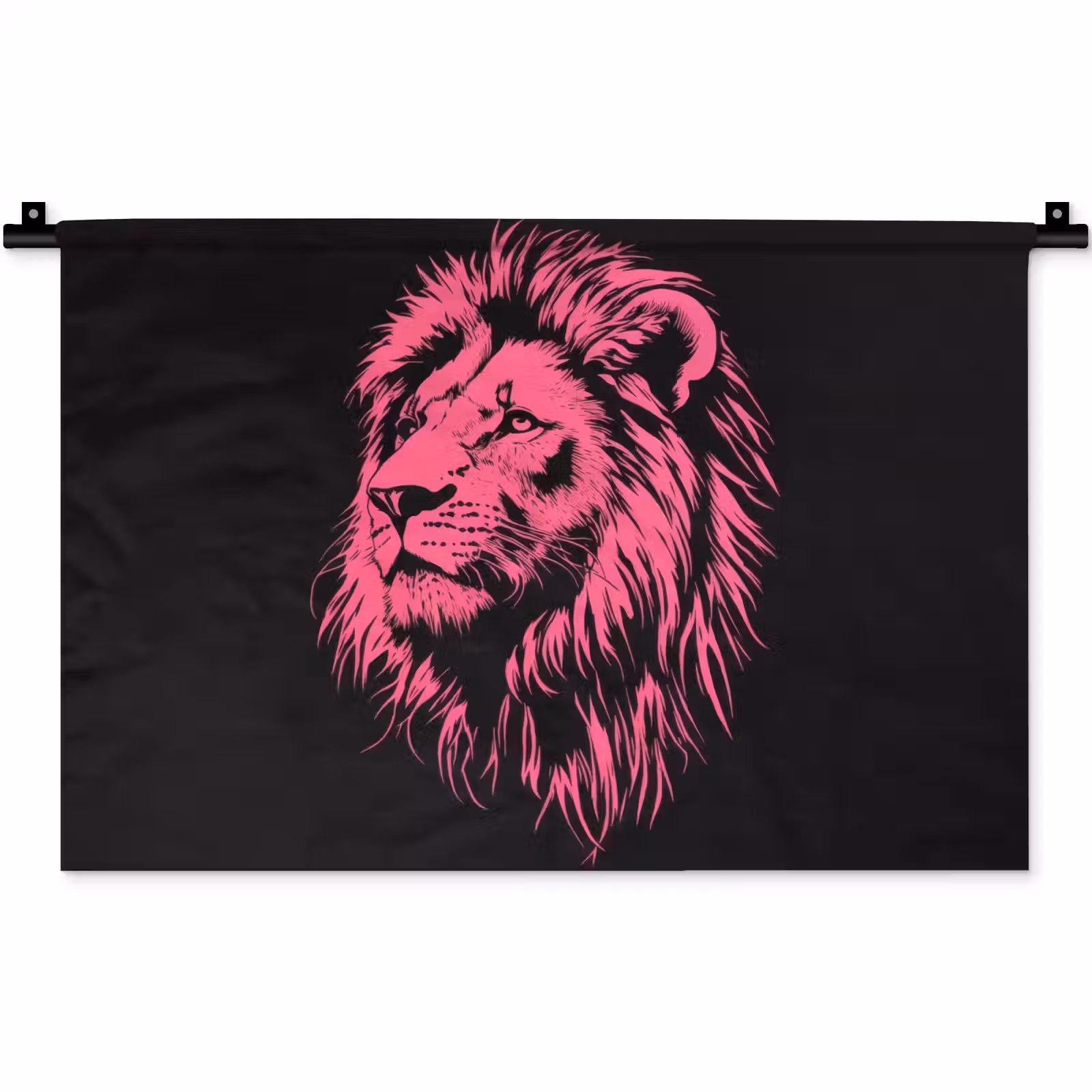 Wandkleed - Leeuw - Zwart - Roze - Neon — 1