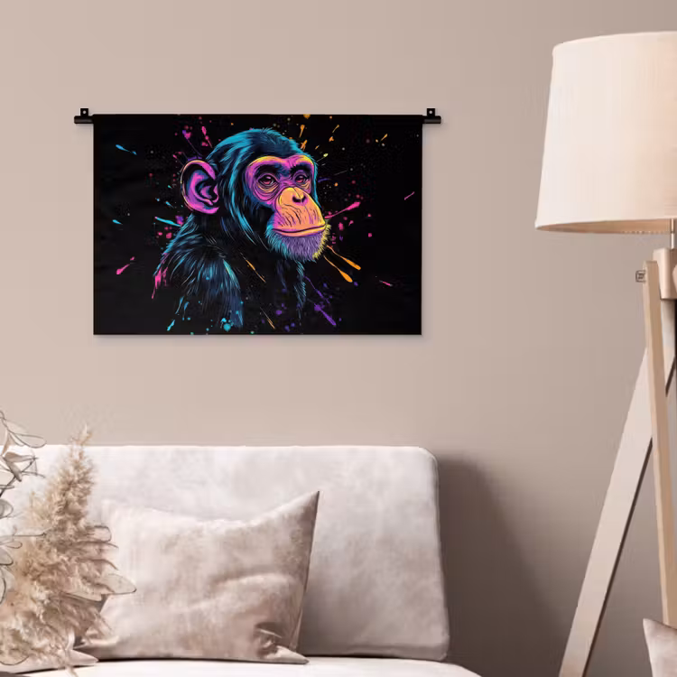Wandkleed - Aap - Verf - Neon - Kleur — 2